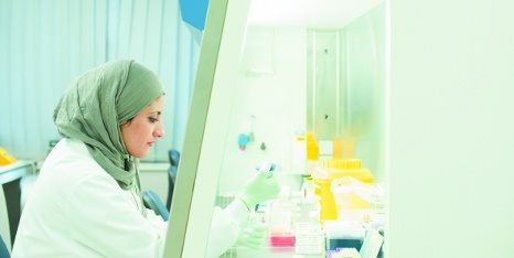 Science lab and female student