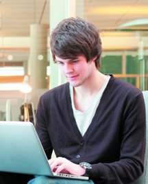 Student with laptop