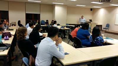 Tim Gocher speaks to MBA students