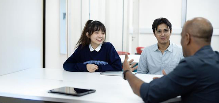 Tutoring session with the counselor.