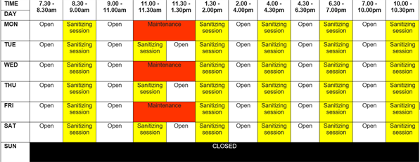 SC pool schedule
