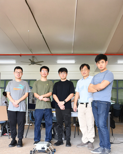 student of water purification project