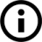 Icon with letter i in circle