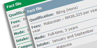 Course Fact File intake