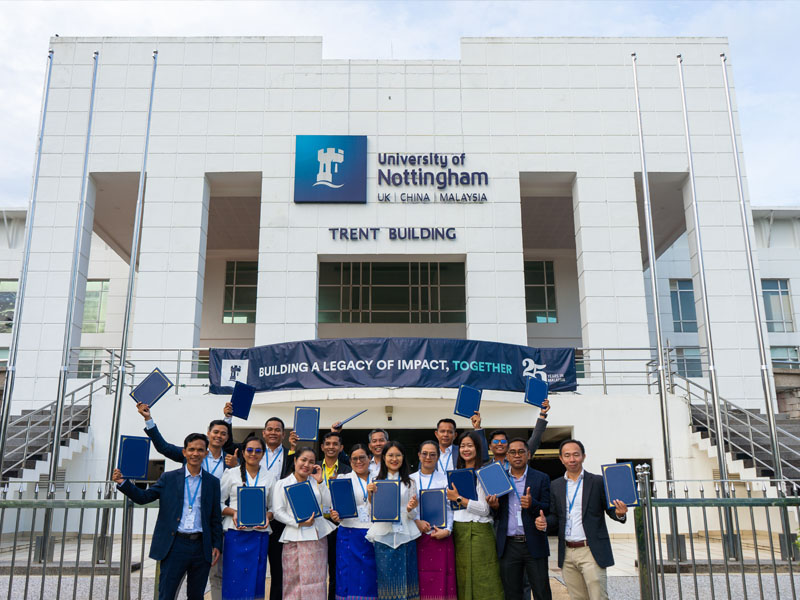 cambodia participant in front of trent building